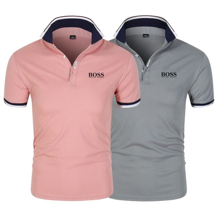 Camisa Polo Boss | Compre 1 Leve 2 CAMISA POLO BOSS- 02 Direct Ofertas Coral + Cinza P 