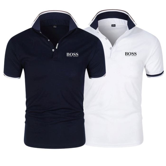 Camisa Polo Boss | Compre 1 Leve 2 CAMISA POLO BOSS- 02 Direct Ofertas Marinho + Branco P 