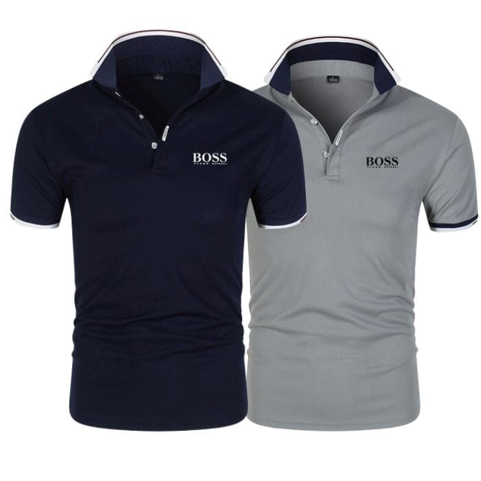 Camisa Polo Boss | Compre 1 Leve 2 CAMISA POLO BOSS- 02 Direct Ofertas Marinho + Cinza P 