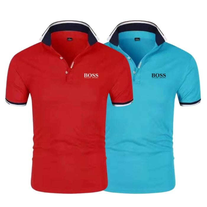 Camisa Polo Boss | Compre 1 Leve 2 CAMISA POLO BOSS- 02 Direct Ofertas Vermelho + Azul P 