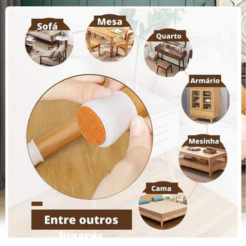 Kit com 16 Peças de Protetor de Pés de Móveis em Silicone Kit com 16 Peças de Protetor de Pés de Móveis em Silicone Direct Ofertas 