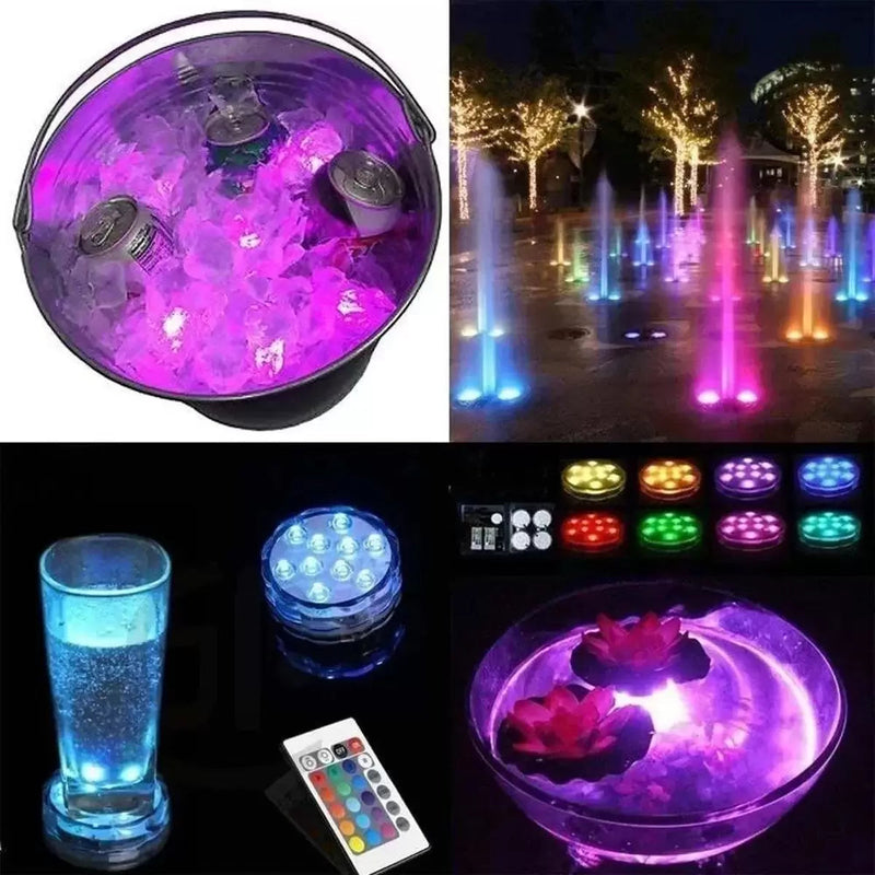 Kit Luminárias de Piscina RGB | Sem Fio Com Controle Remoto Kit Luminárias de Piscina RGB P2 Direct Ofertas 