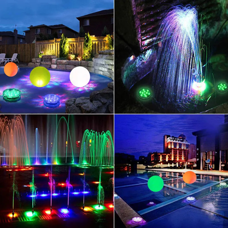 Kit Luminárias de Piscina RGB | Sem Fio Com Controle Remoto Kit Luminárias de Piscina RGB P2 Direct Ofertas 