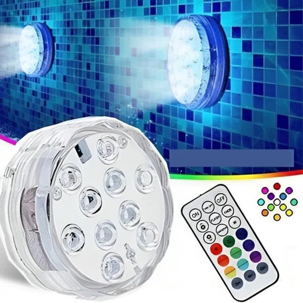 Kit Luminárias de Piscina RGB | Sem Fio Com Controle Remoto Kit Luminárias de Piscina RGB P2 Direct Ofertas 