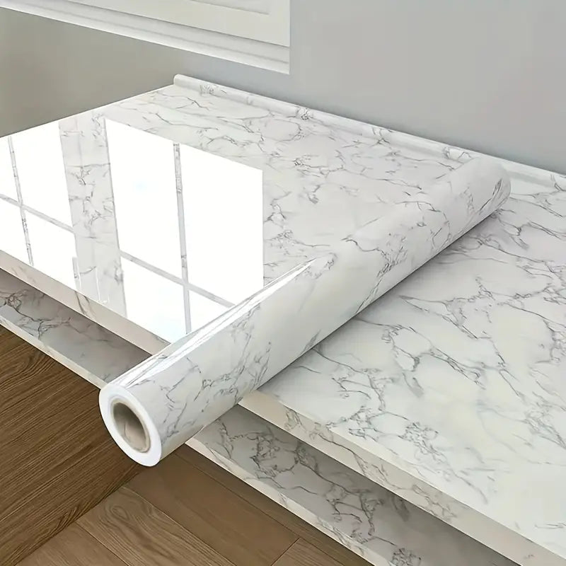 Papel de Parede Autoadesivo em Mármore Papel de Parede Autoadesivo em Mármore Direct Ofertas Branco 100cm x 60cm 